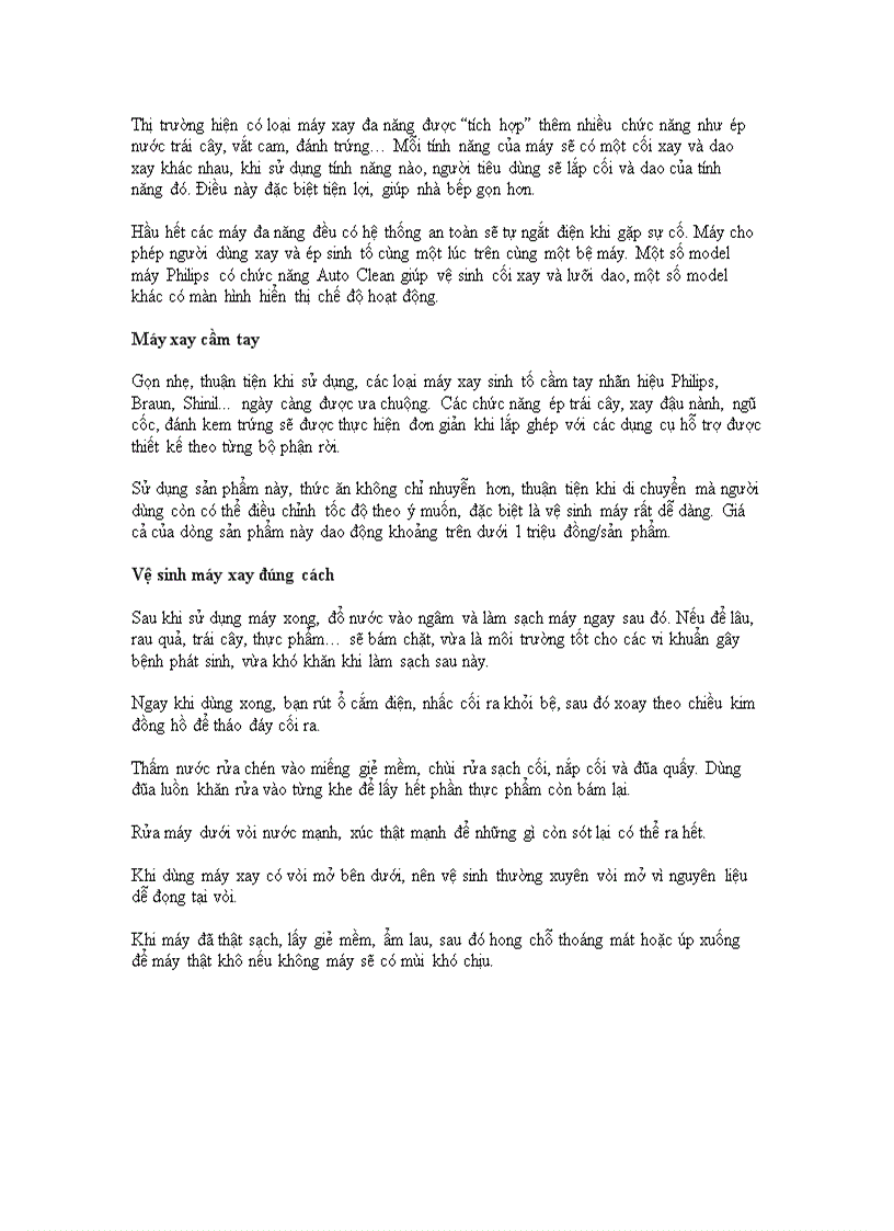 image for page Máy xay sinh tố cách bảo quản và sử dụng