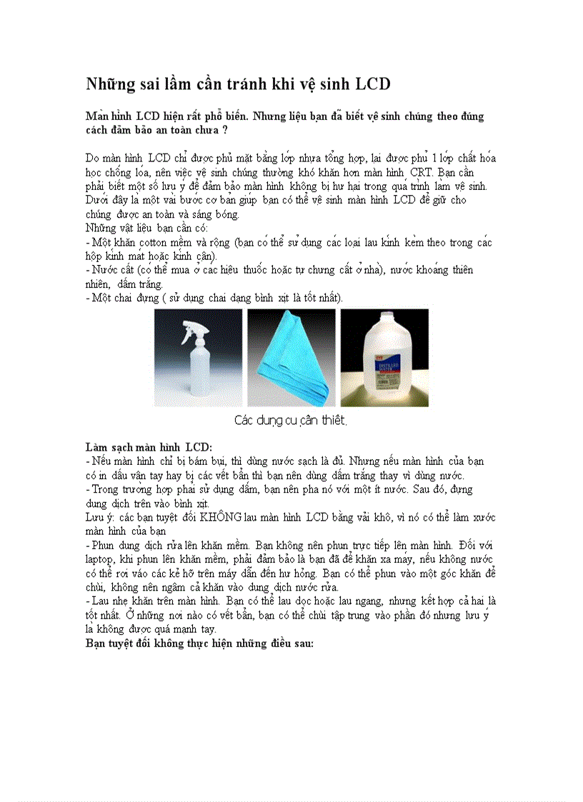 image for page Những sai lầm cần tránh khi vệ sinh LCD