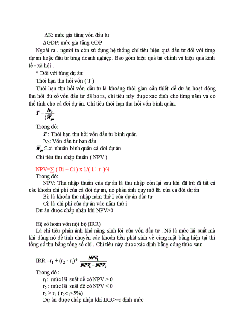 image for page Các chỉ tiêu phản ánh hiệu quả đầu tư Xây dựng cơ bản