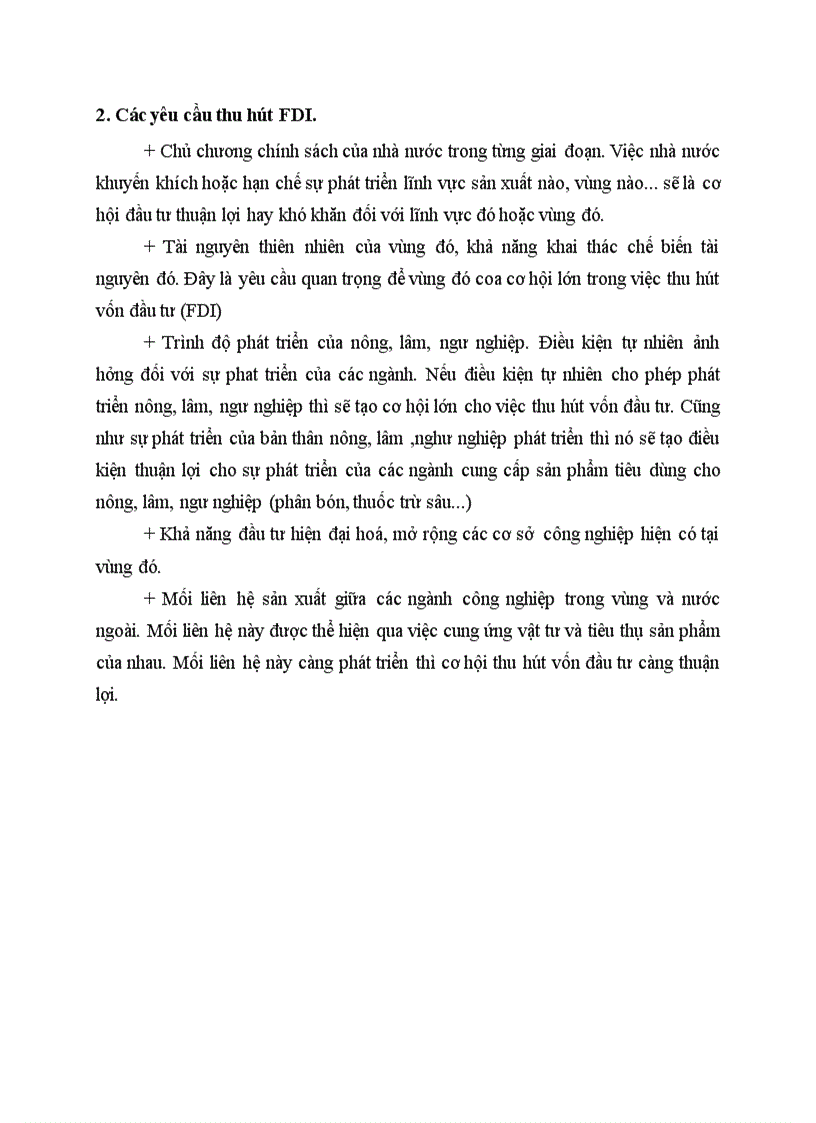 Các quan điểm và yêu cầu thu hút FDI theo vùng kinh tế tại Việt Nam