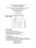 Đề thi tốt nghiệp cao đẳng nghề khóa 2 2008 2011 Thiết kế thời trang Lí thuyết thực hành Hướng dẫn giải 03 2