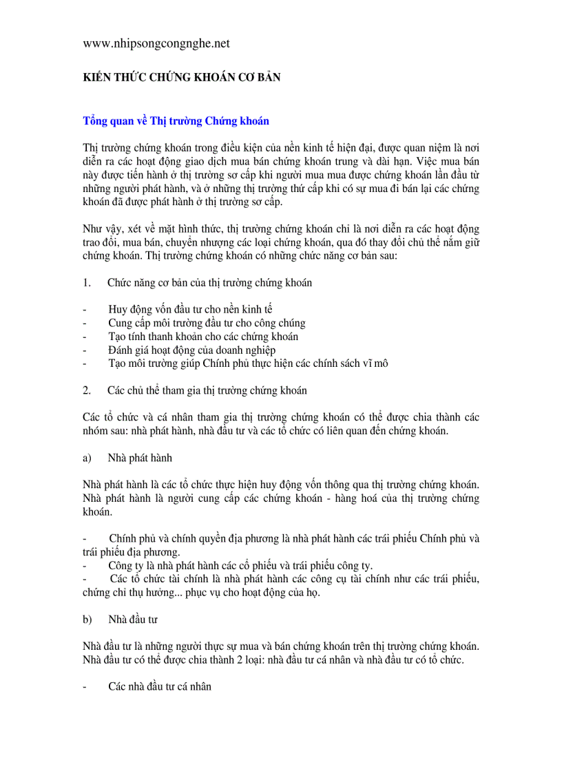 image for page Những kiến thức cơ bản về chứng khoán