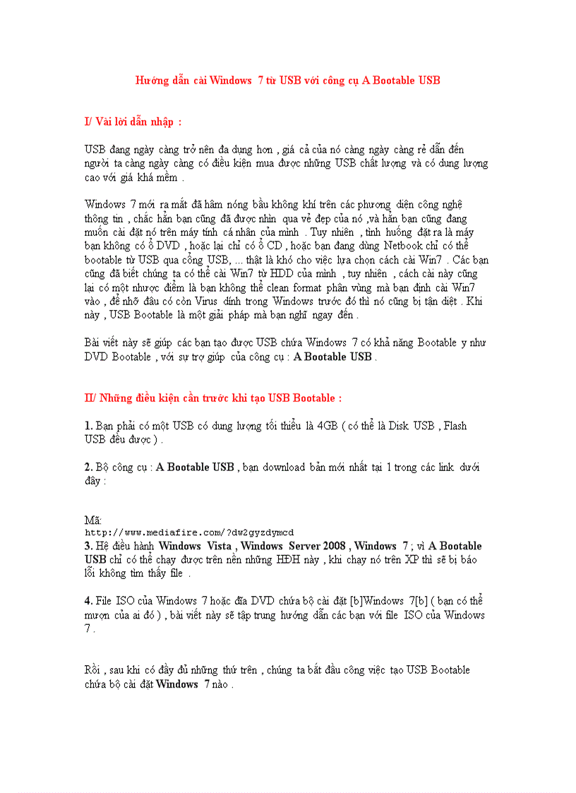 image for page Cài Windows 7 từ USB với công cụ A Bootable USB