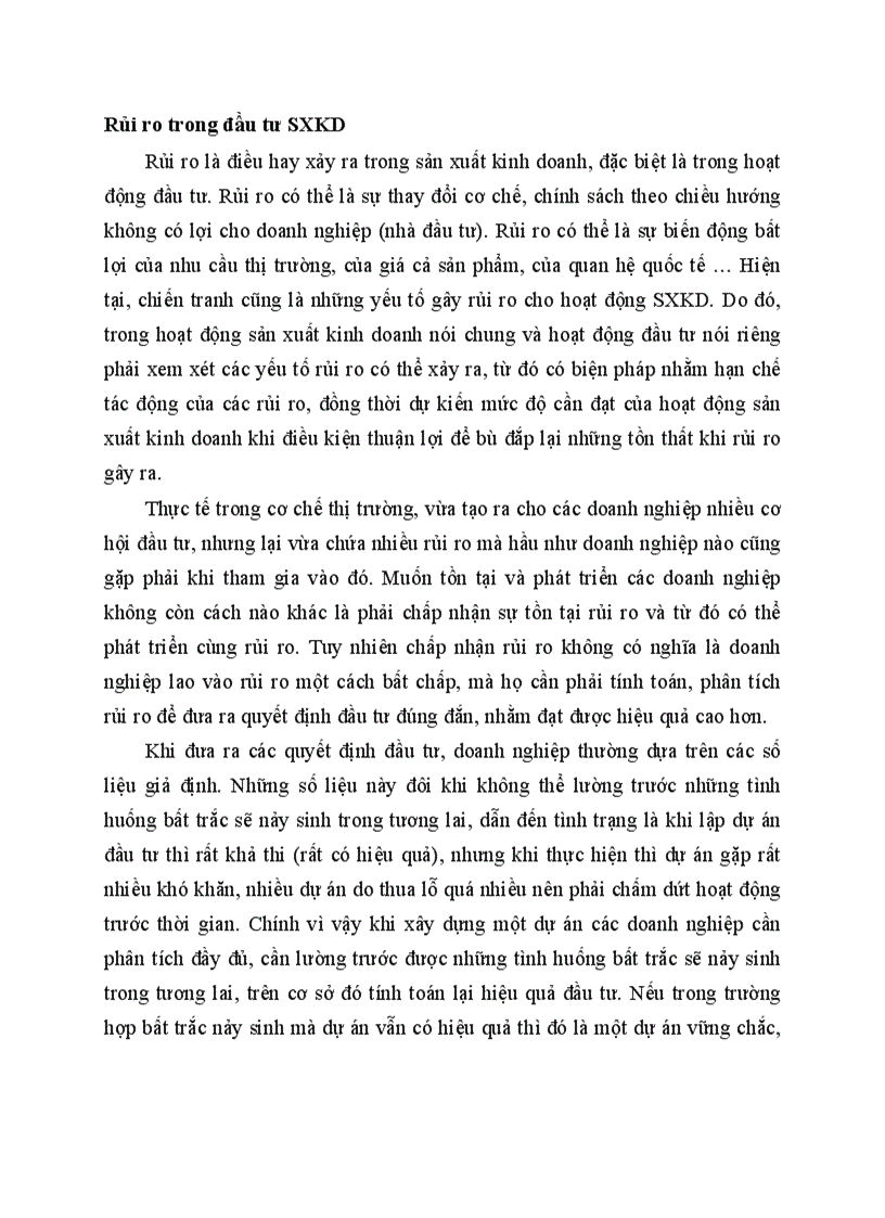 image for page Rủi ro trong đầu tư sản xuất kinh doanh