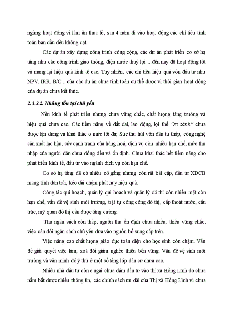image for page Thực trạng đầu tư từ vốn ngân sách được cấp của thị xã Hồng Lĩnh giai đoạn 2001 2005