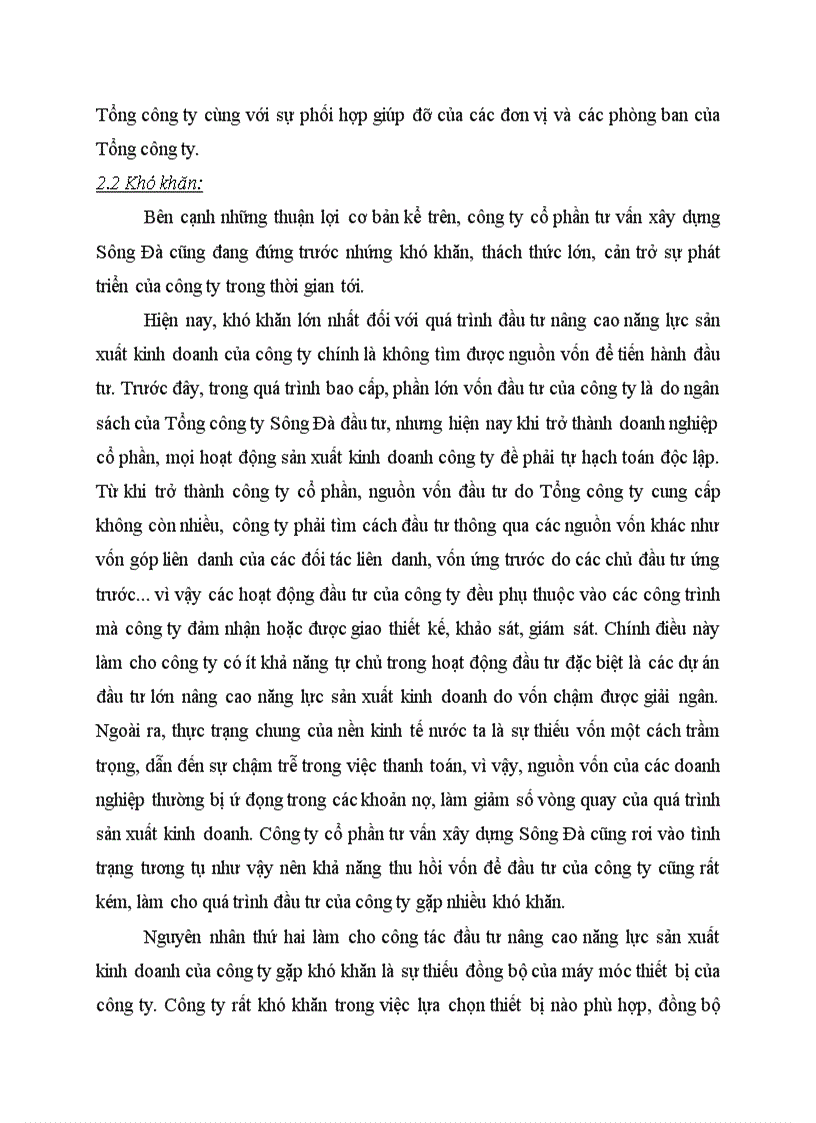 image for page Đánh giá chung về tình hình đầu tư của công ty cổ phần tư vấn xây dựng Sông Đà