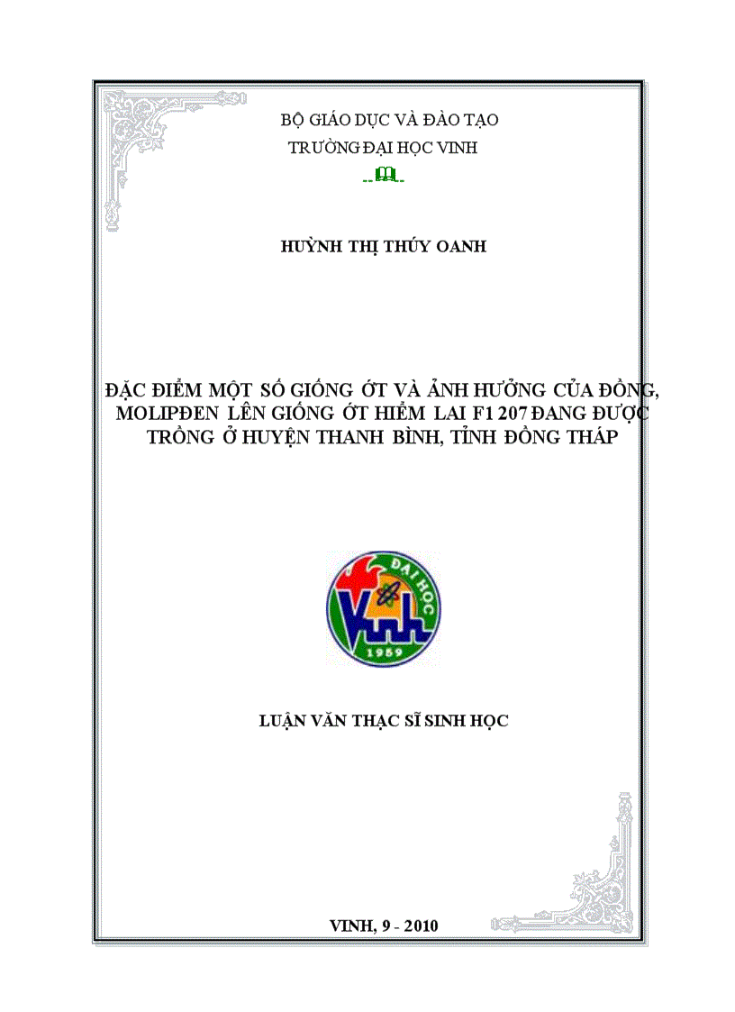 image for page Đặc điểm một số giống ớt và ảnh hưởng của đồng molipđen lên giống ớt hiểm lai f1 207 đang được trồng ở huyện thanh bình tỉnh đồng tháp