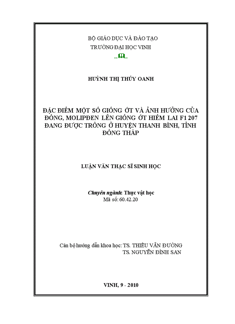 image for page Đặc điểm một số giống ớt và ảnh hưởng của đồng molipđen lên giống ớt hiểm lai f1 207 đang được trồng ở huyện thanh bình tỉnh đồng tháp