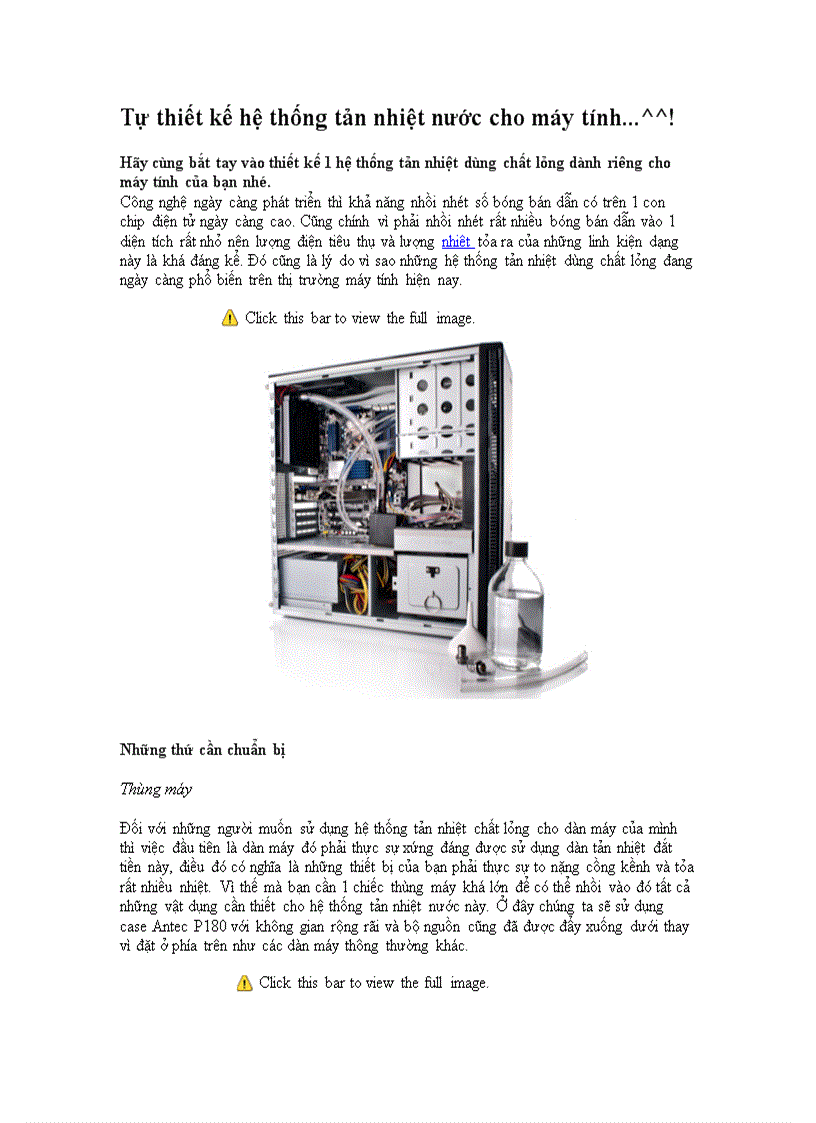 image for page Tự thiết kế hệ thống tản nhiệt nước cho máy tính