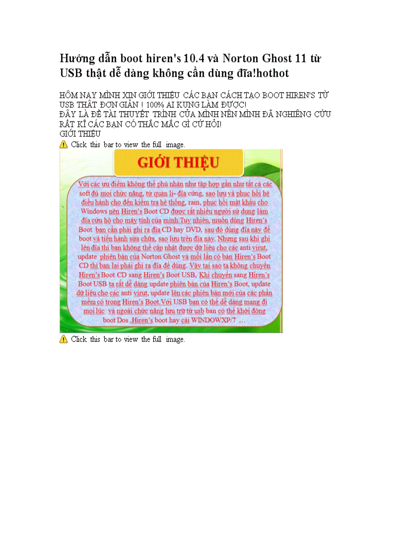 image for page Hướng dẫn boot hiren s 10 4 và Norton Ghost 11 từ USB thật dễ dàng không cần dùng đĩa