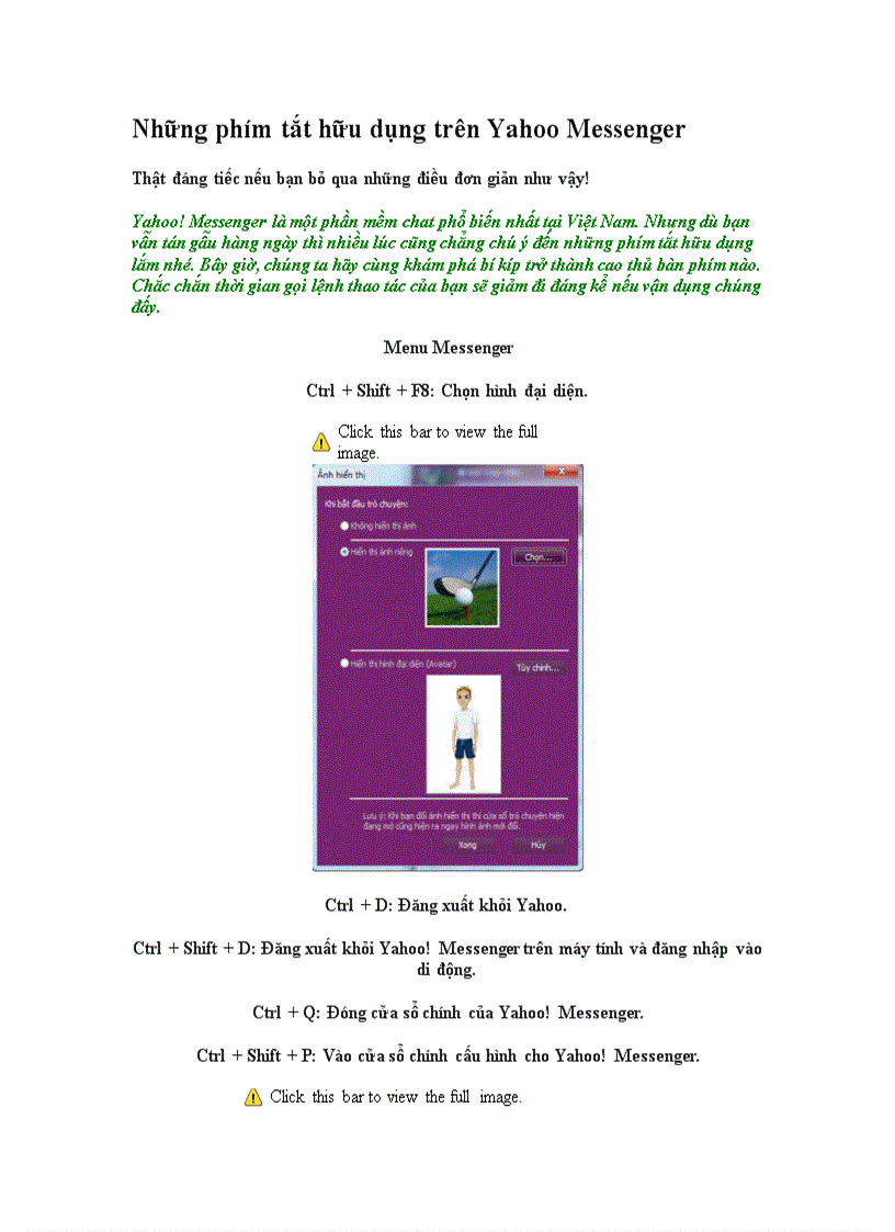 image for page Những phím tắt hữu dụng trên Yahoo Messenger