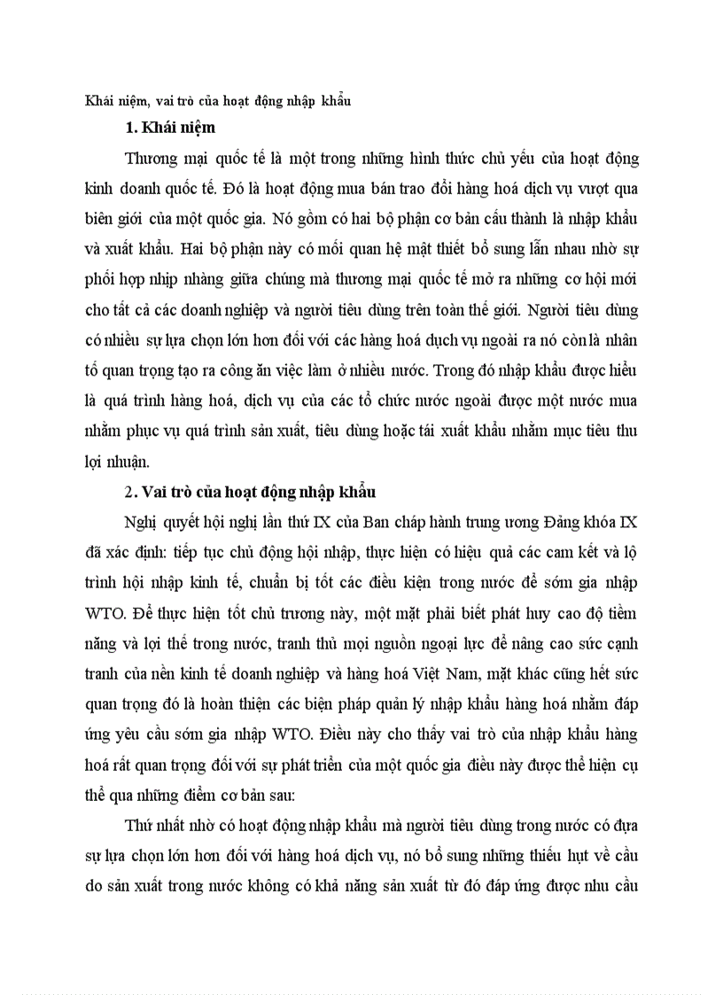 image for page Khái niệm vai trò của hoạt động nhập khẩu