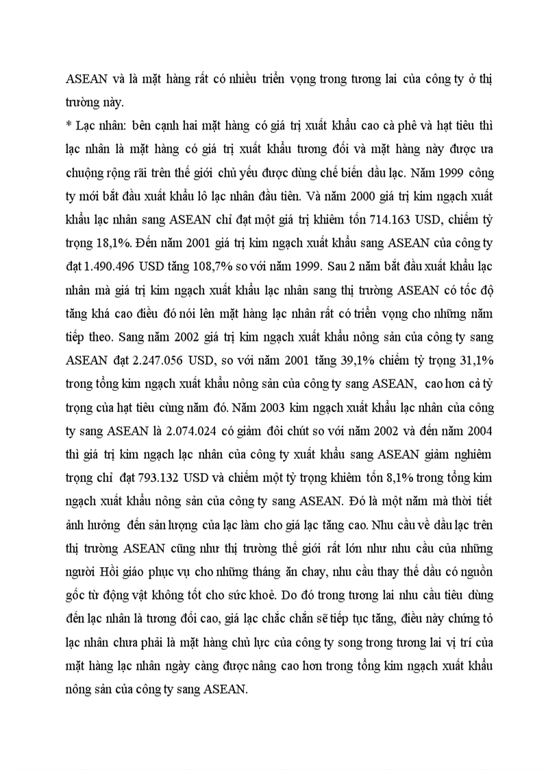 image for page Phân tích kết quả và hiệu quả hoạt động xuất khẩu nông sản của công ty và đánh giá chung về quyết định marketing sản phẩm xuất khẩu