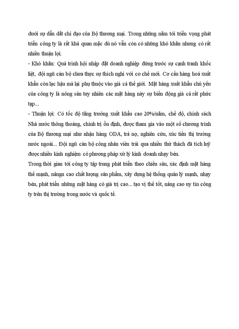 image for page Phân tích kết quả và hiệu quả hoạt động xuất khẩu nông sản của công ty và đánh giá chung về quyết định marketing sản phẩm xuất khẩu