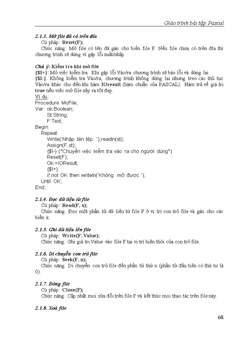 image for page Tài liệu ngôn ngữ lập trình Pascal