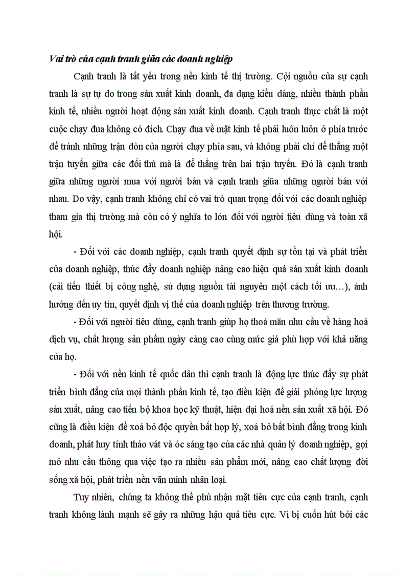 image for page Vai trò của cạnh tranh giữa các doanh nghiệp