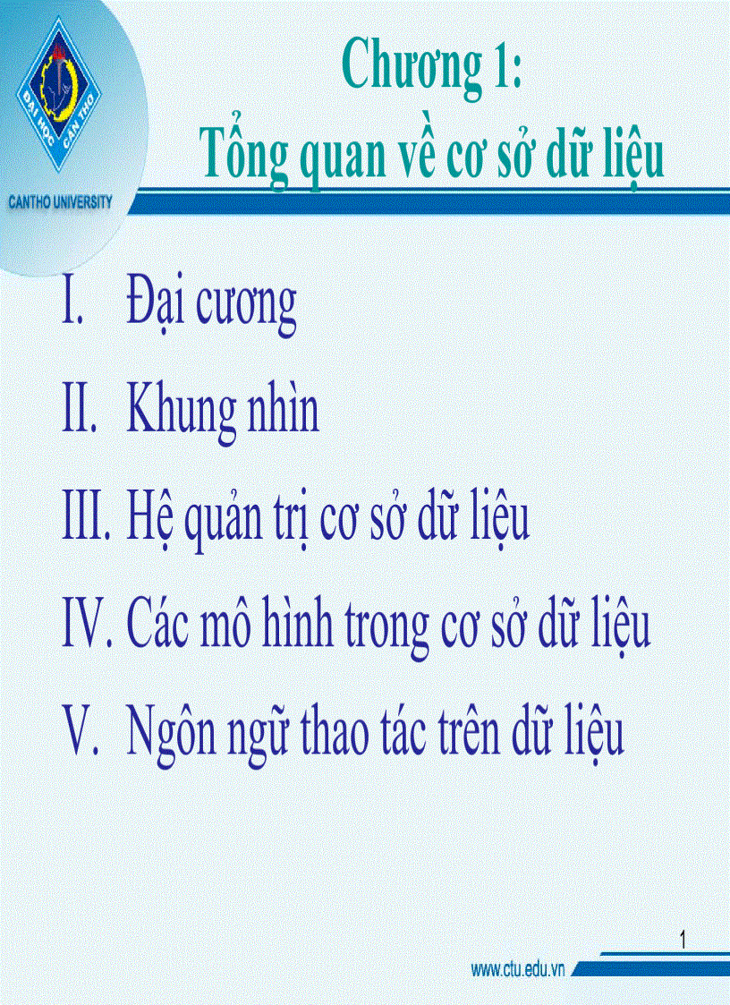 image for page Giáo trình cơ sở dữ liệu ĐH Cần Thơ Chương 1