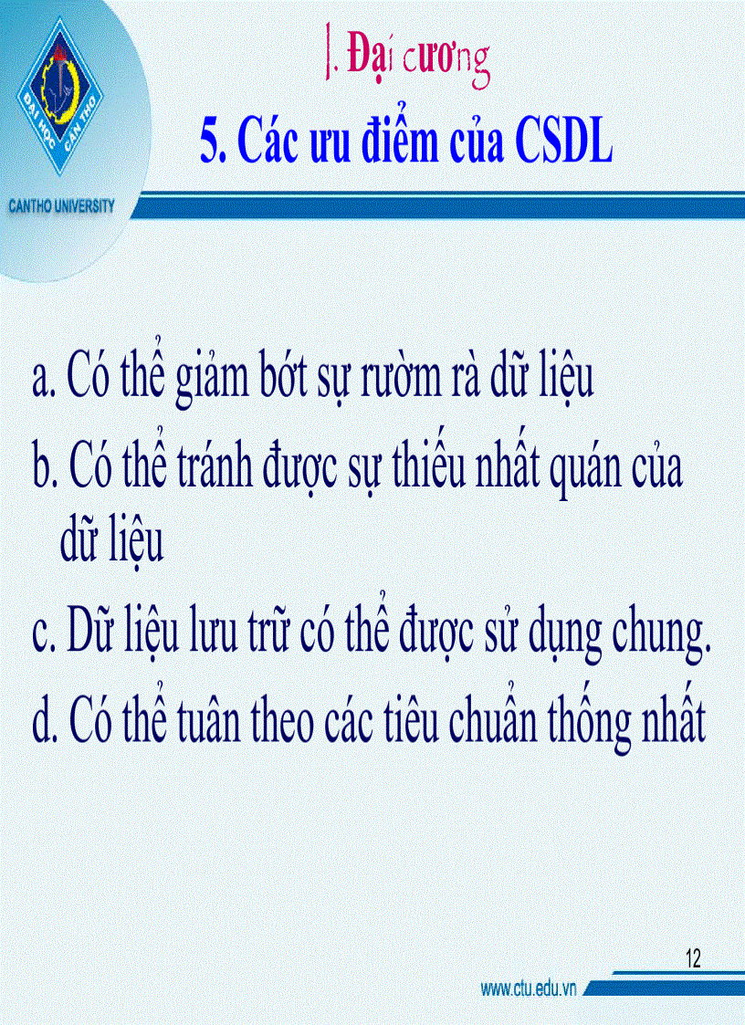 image for page Giáo trình cơ sở dữ liệu ĐH Cần Thơ Chương 1