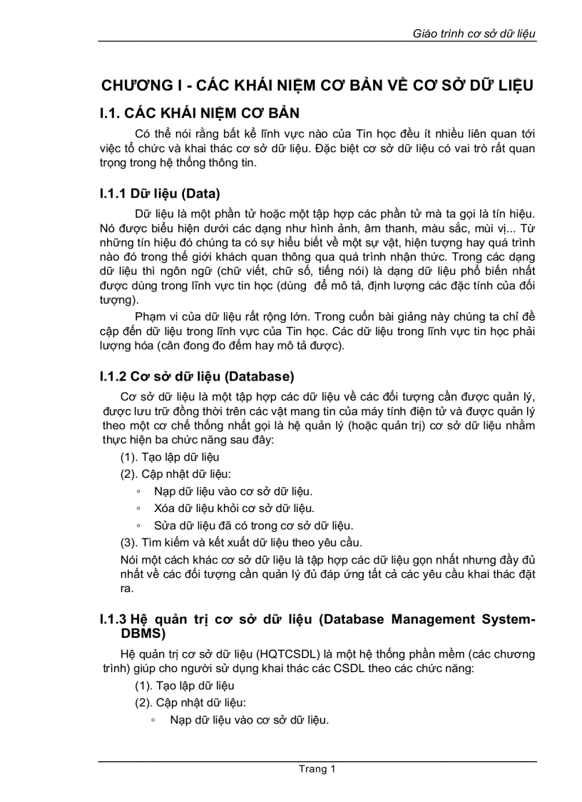 image for page Giáo trình cơ sở dữ liệu