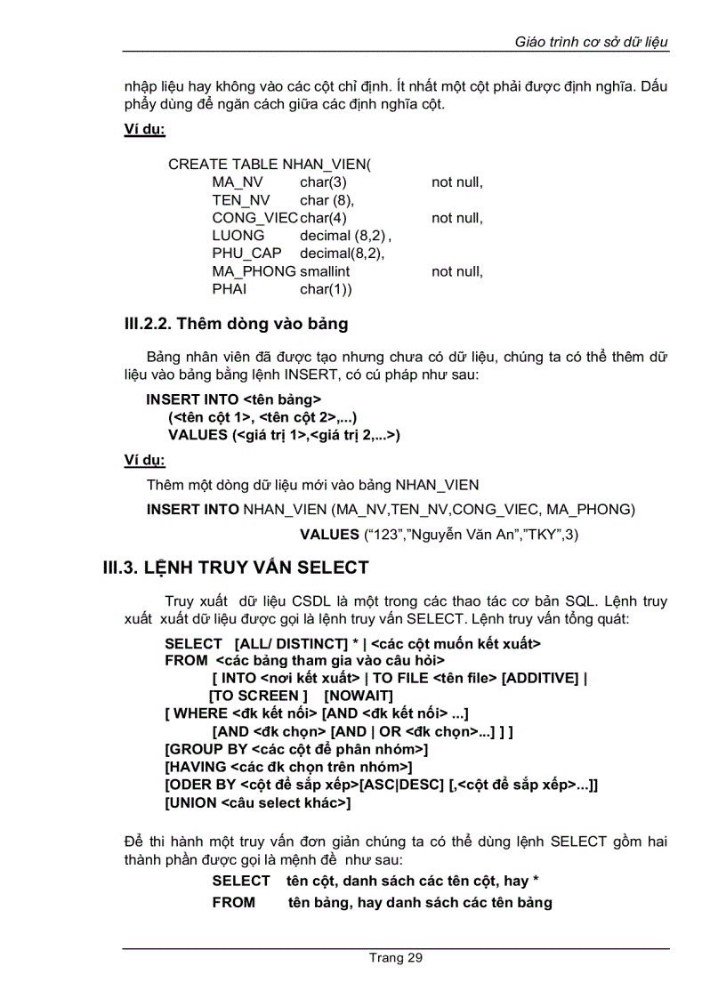 image for page Giáo trình cơ sở dữ liệu