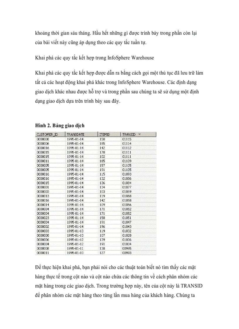 image for page Tích hợp khai phá dữ liệu trong InfoSphere Warehouse với việc tạo báo cáo Cognos của IBM Phần 3 Gọi khai phá động từ Cognos khi sử dụng một ví dụ phân tích giỏ thị trường