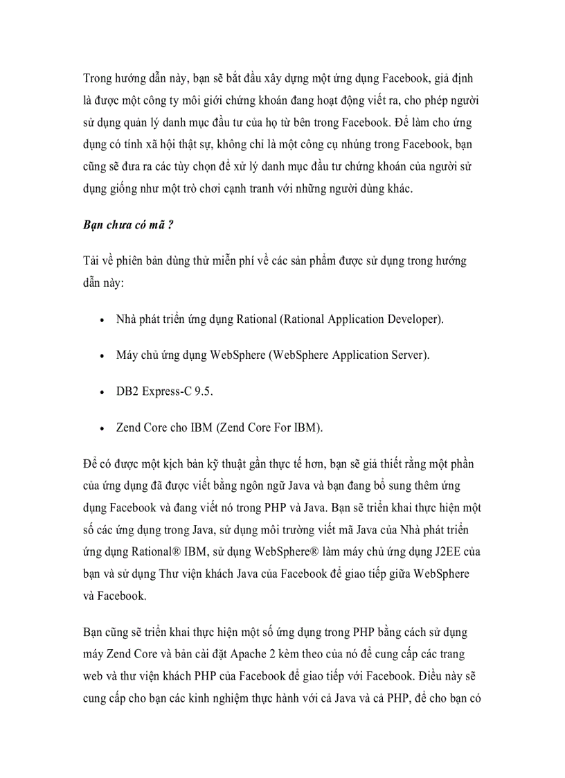 image for page Làm chủ việc phát triển ứng dụng Facebook bằng PHP IBM Rational Application Developer IBM WebSphere Application Server và DB2 Phần 1 Thiết lập các thành phần