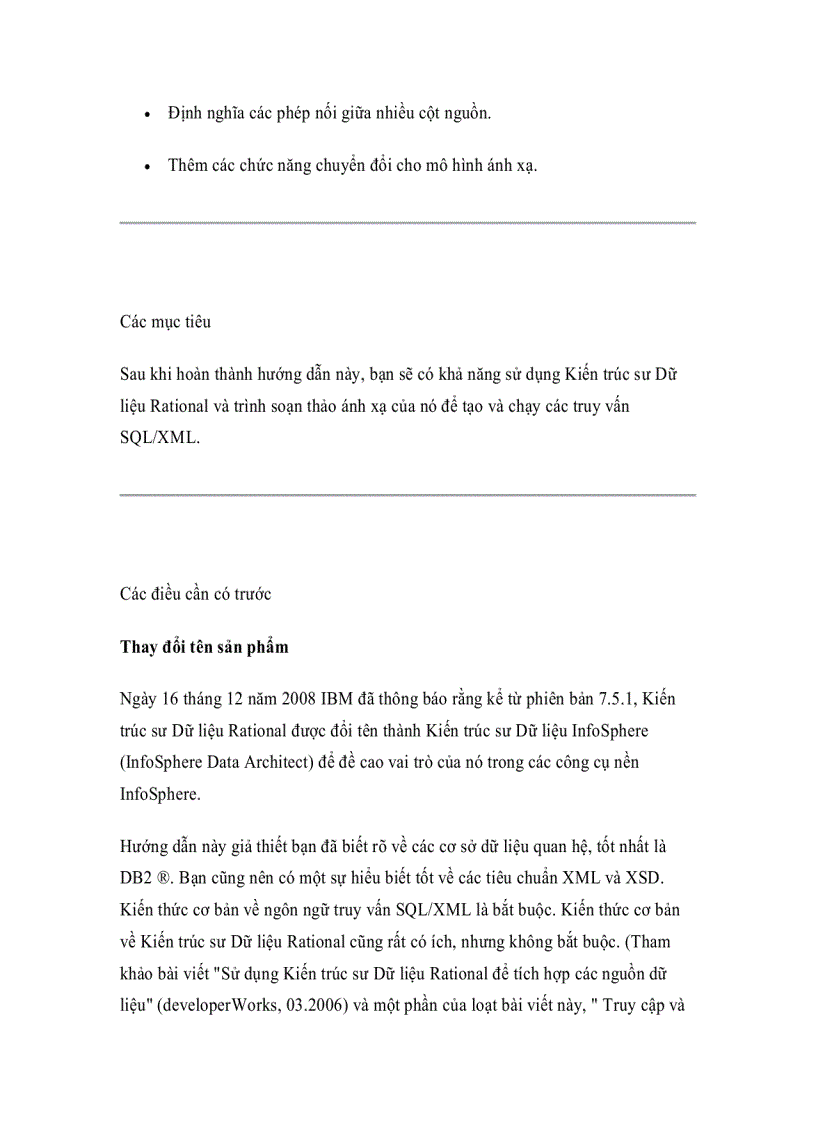 image for page Các kỹ năng của Kiến trúc sư dữ liệu Rational Phần 2 Tạo các truy vấn SQL XML với Kiến trúc sư dữ liệu Rational