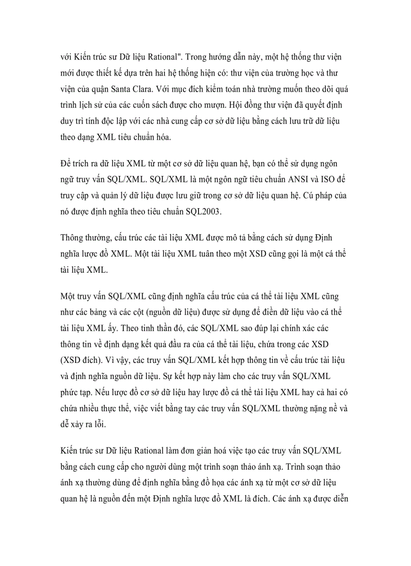 image for page Các kỹ năng của Kiến trúc sư dữ liệu Rational Phần 2 Tạo các truy vấn SQL XML với Kiến trúc sư dữ liệu Rational