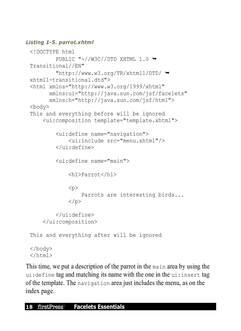 image for page Facelets Essentials Guide to JavaServer Faces View Definition Framework
