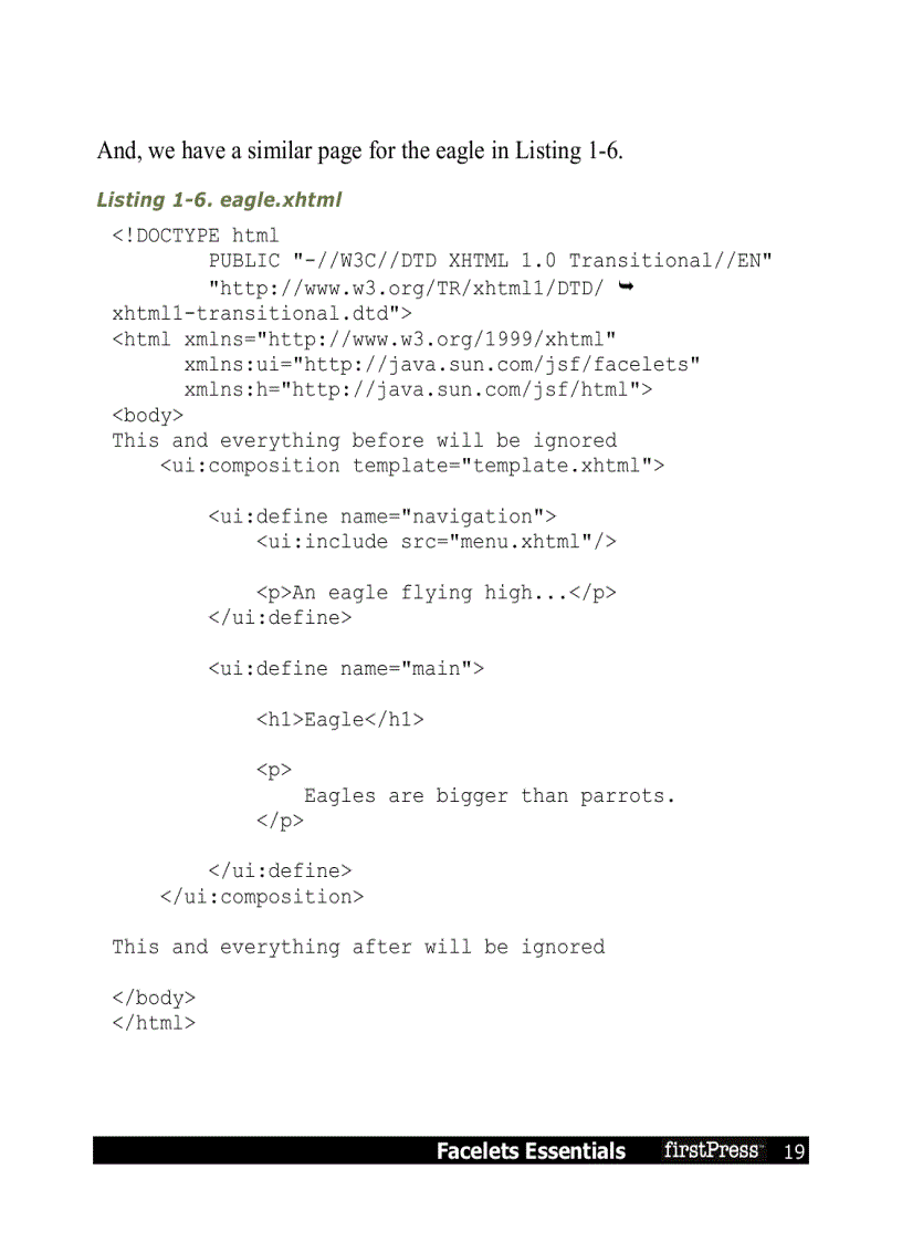 image for page Facelets Essentials Guide to JavaServer Faces View Definition Framework