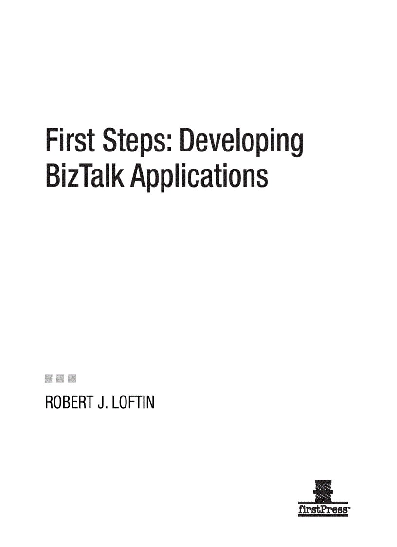 image for page First Steps Developing BizTalk Applications