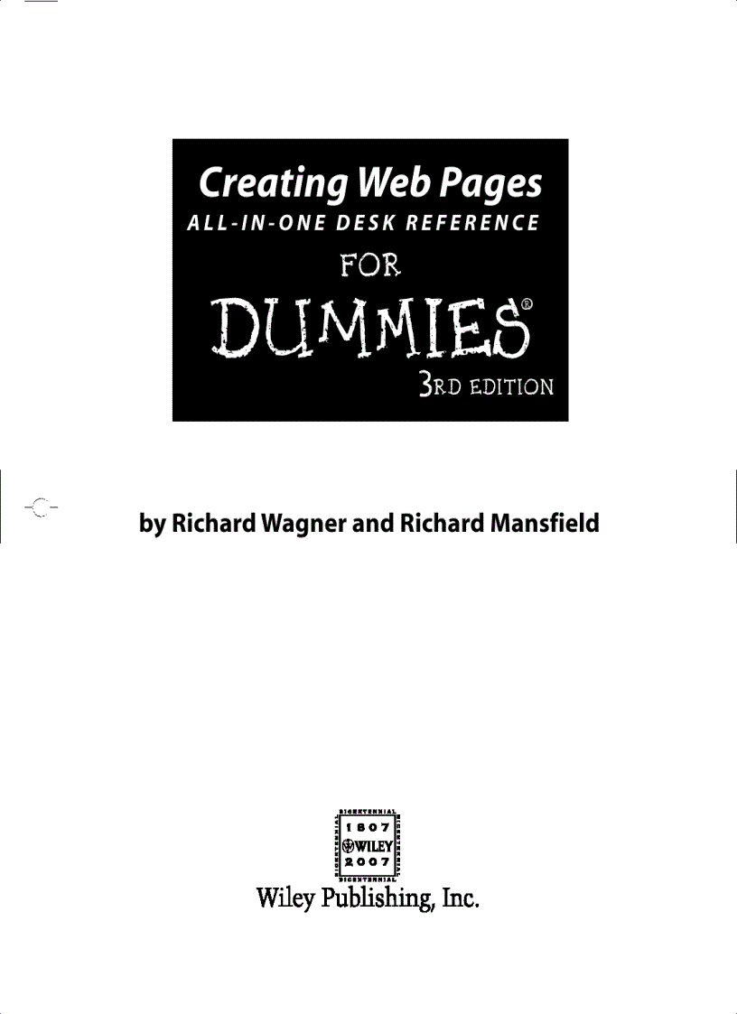 image for page Creating Web Pages All in One Desk Reference For Dummies