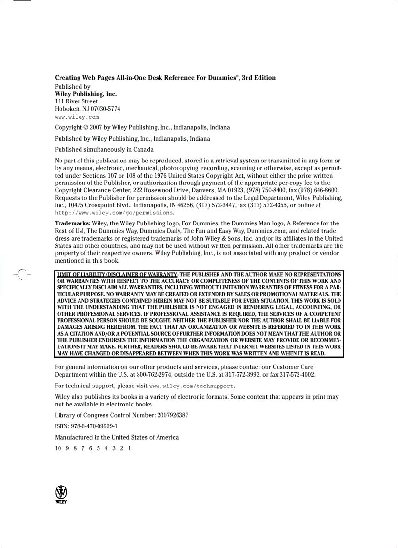 image for page Creating Web Pages All in One Desk Reference For Dummies