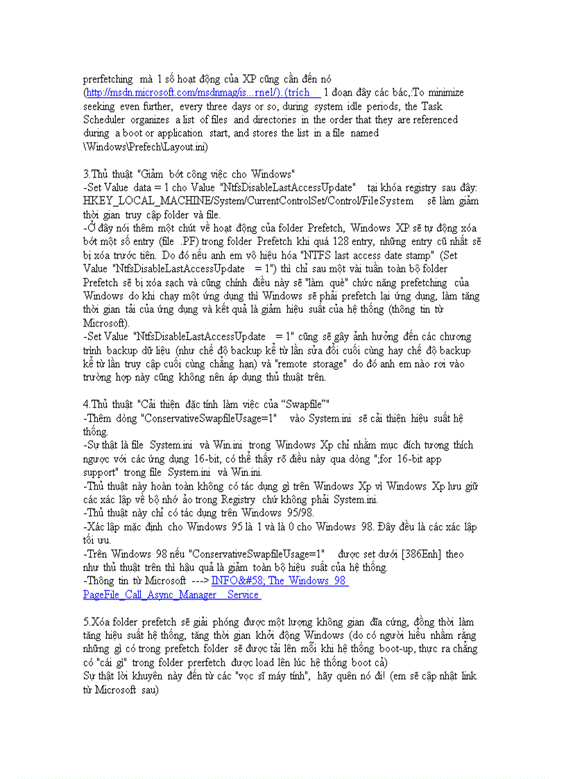 image for page Thủ thuật tăng tốc Windows XP TỐT hay XẤU cho CPU