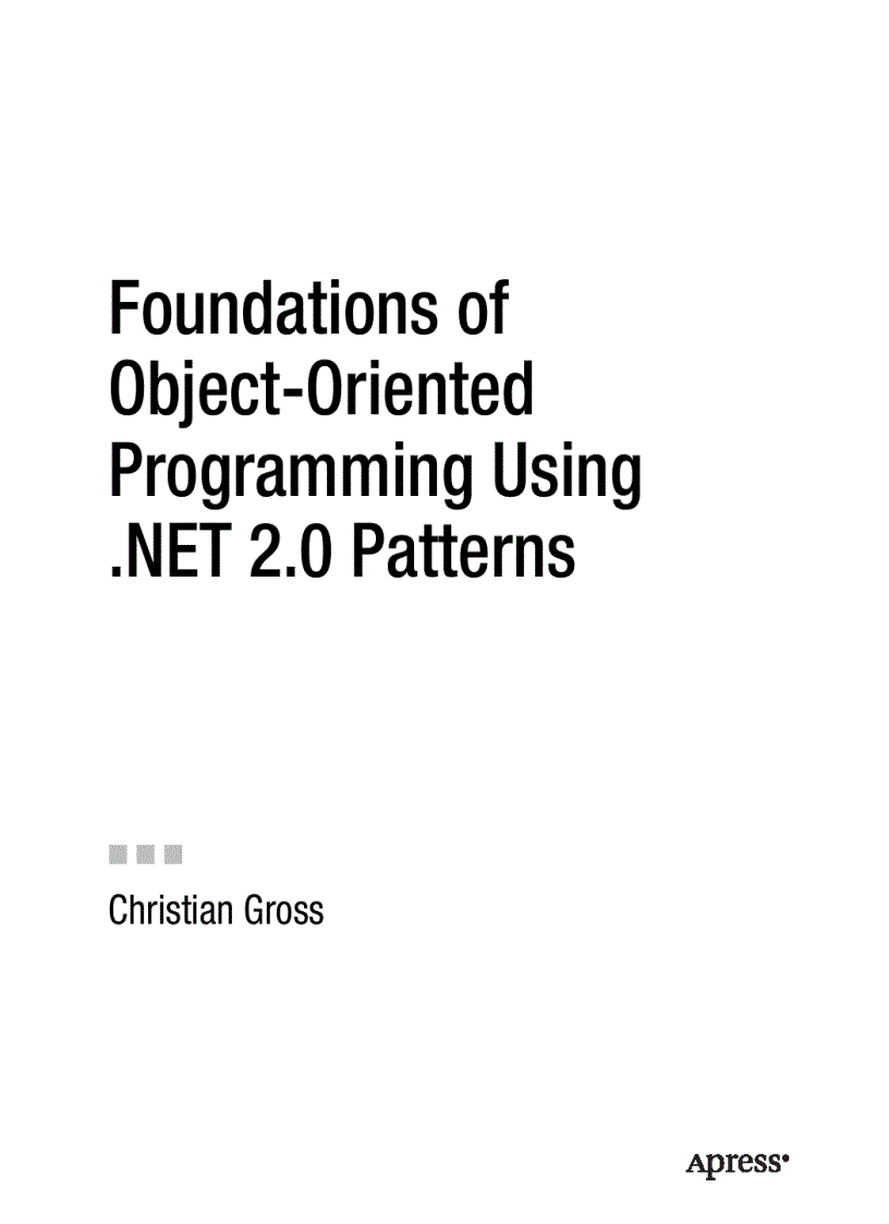 image for page Foundations of Object Oriented Programming Using NET 2 0 Patterns