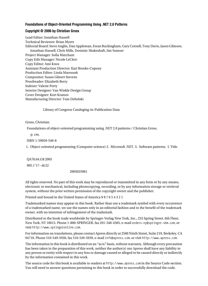 image for page Foundations of Object Oriented Programming Using NET 2 0 Patterns