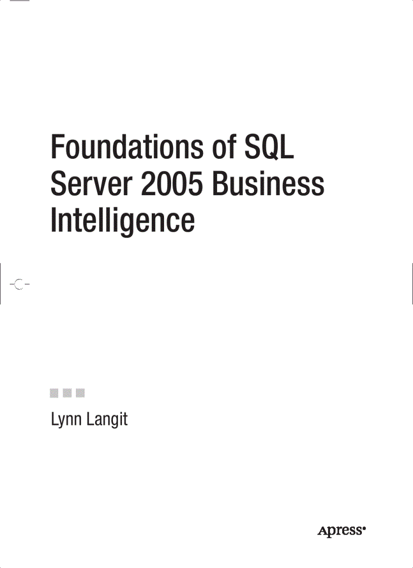 image for page Foundations of SQL Server 2005 Business Intelligence