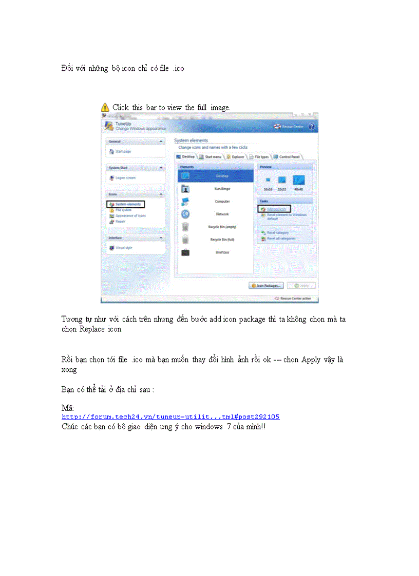 image for page Hướng dẫn cách thay Icon themes Skin cho WIndows 7 cho các bạn chưa biết