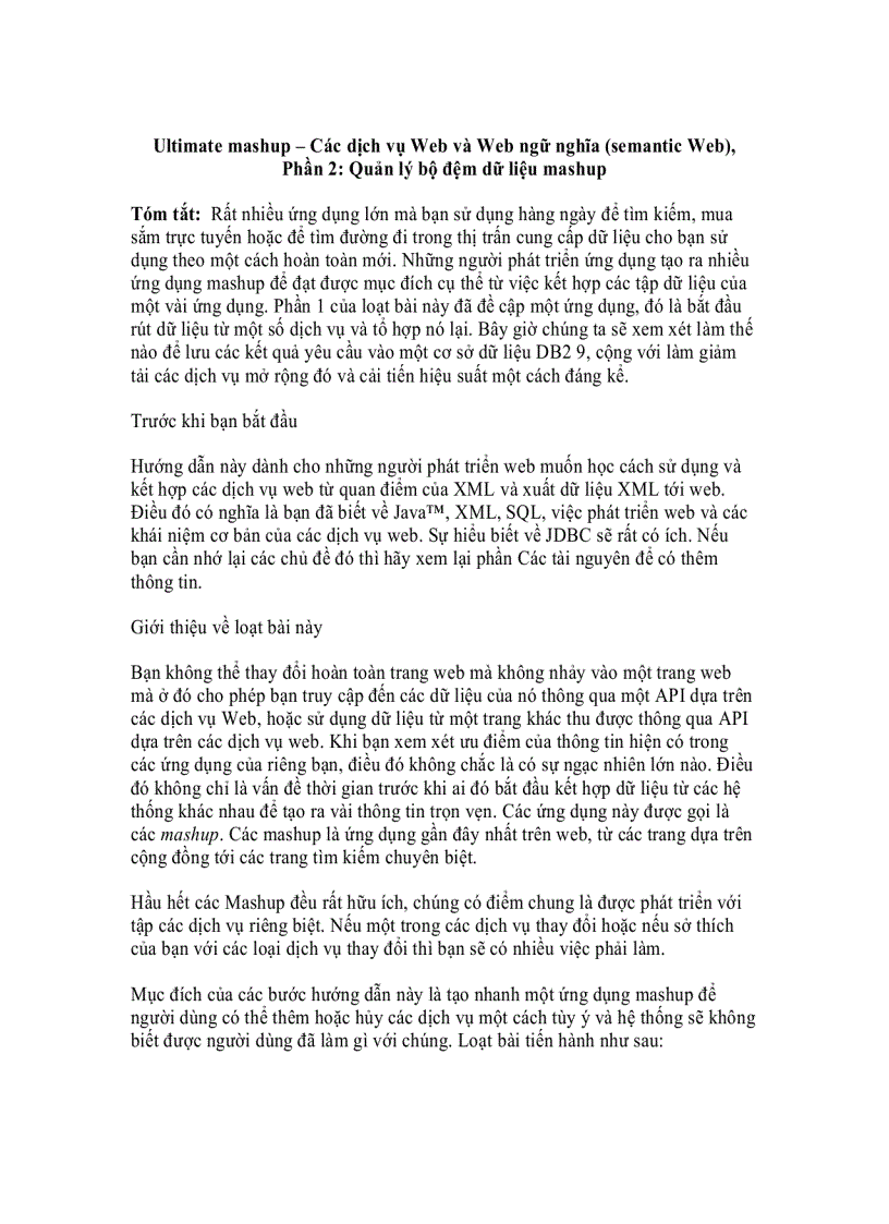 image for page Ultimate mashup Các dịch vụ Web và Web ngữ nghĩa semantic Web Phần 2