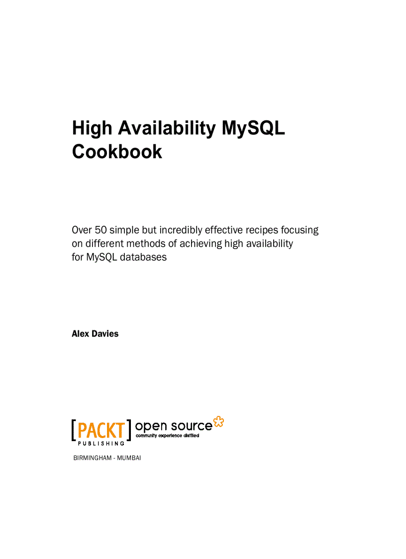 image for page High Availability MySQL Cookbook phần 1