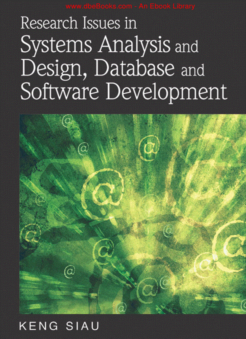 image for page Research Issues in Systems Analysis and Design Databases and Software Development phần 1