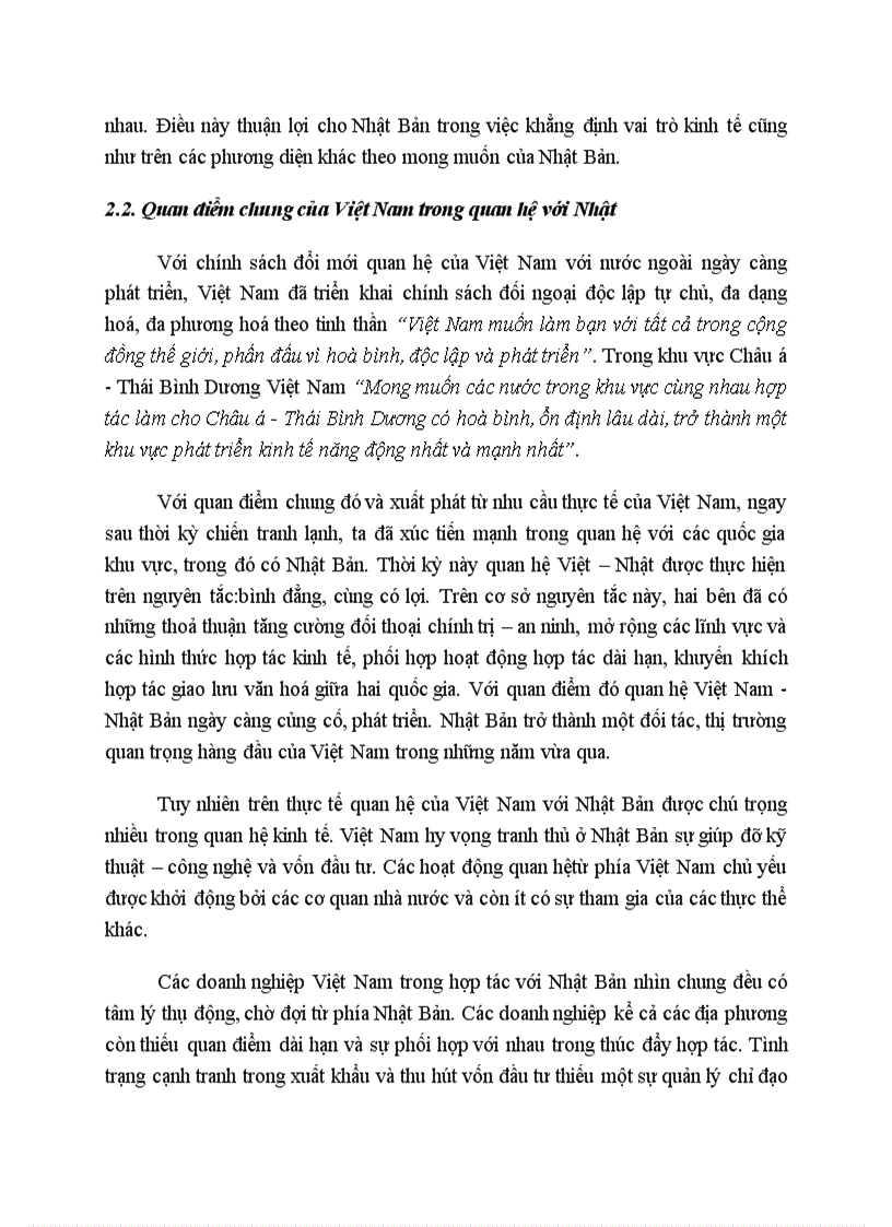 image for page Các quan điểm phát triển quan hệ hợp tác kinh tế việt nam nhật bản