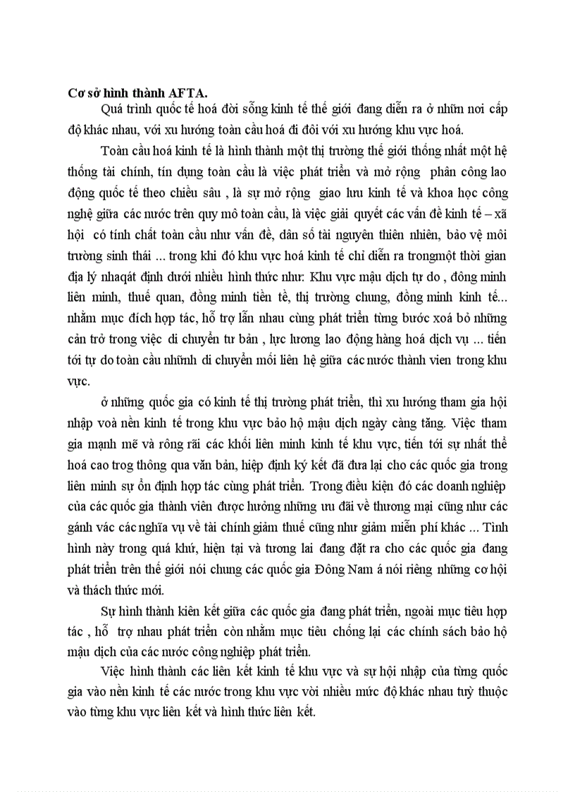 image for page Cơ sở hình thành AFTA