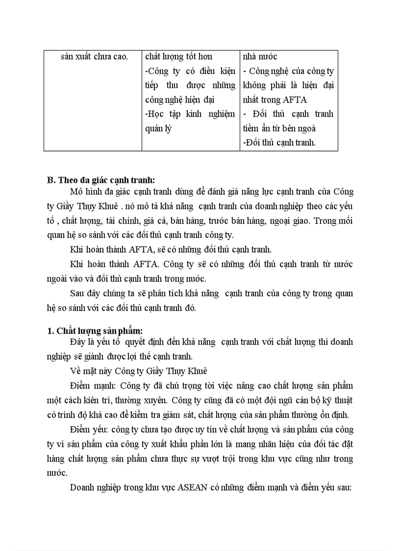 image for page Đánh giá về khả năng cạnh tranh của Công ty Giầy Thụy Khuê trong điều kiện hội nhập AFTA