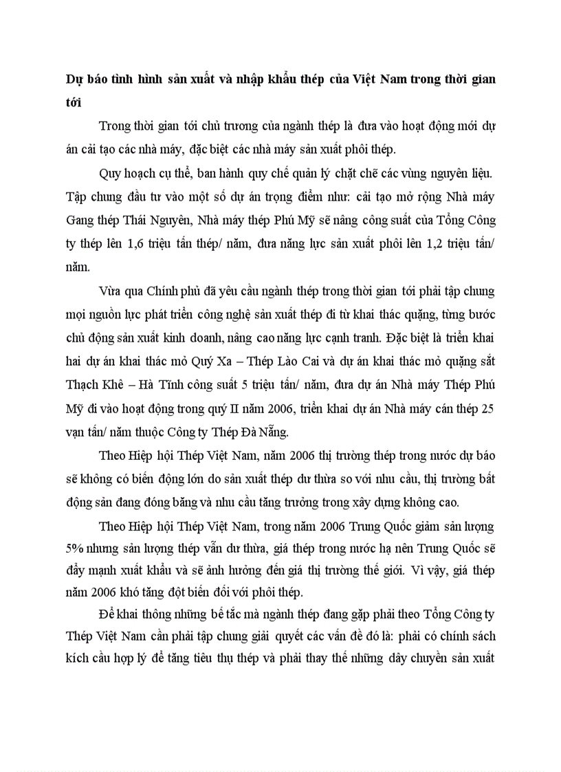 image for page Dự báo tình hình sản xuất và nhập khẩu thép của Việt Nam trong thời gian tới