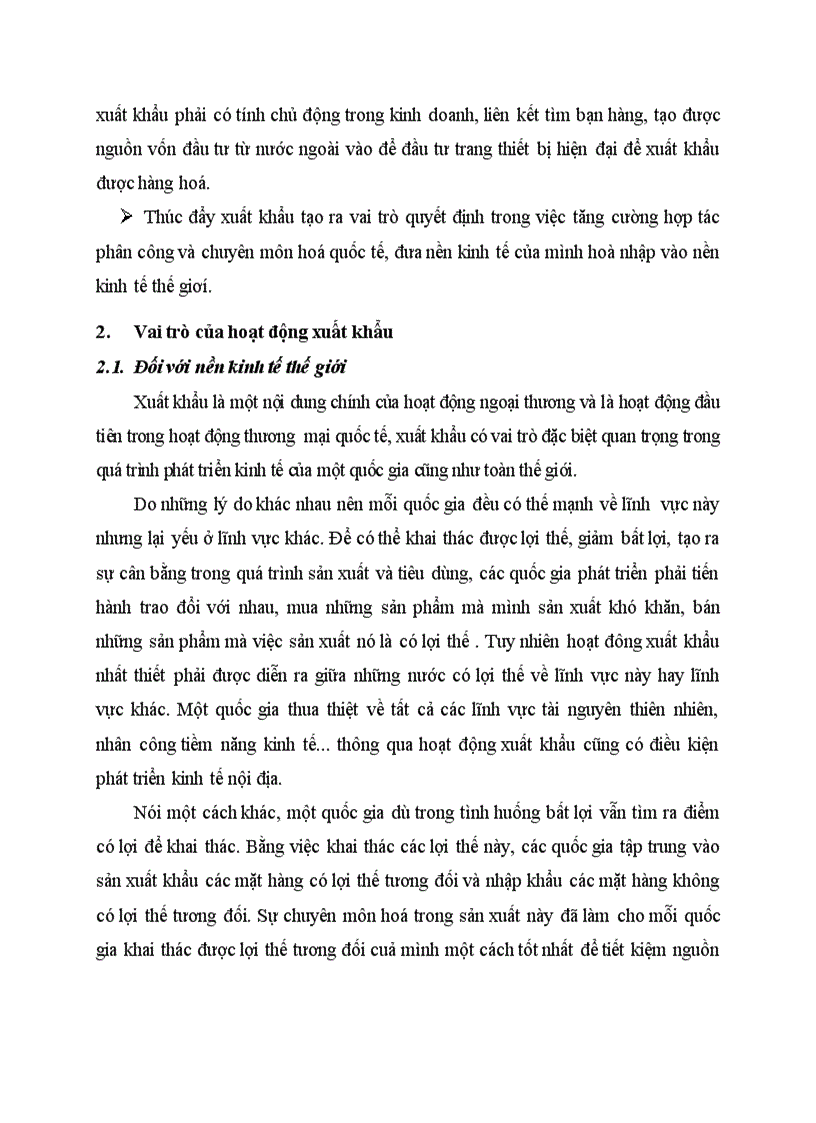 image for page Hoạt động xuất khẩu và trò của nó trong nền kinh tế quốc dân