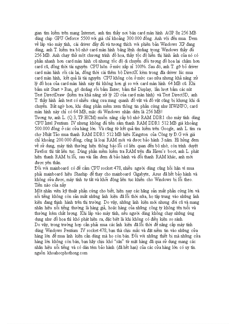image for page Cẩn trọng khi mua linh kiện máy tính lỗi thời