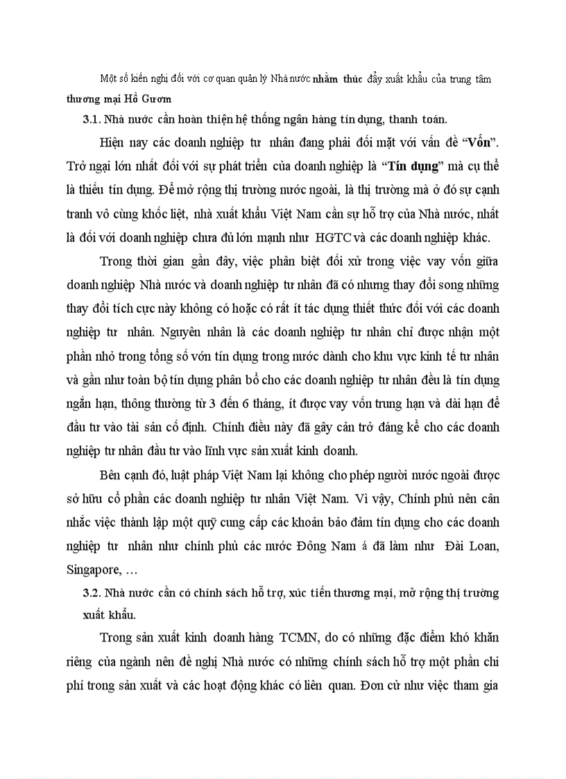image for page Một số kiến nghị đối với cơ quan quản lý Nhà nước nhằm thúc đẩy xuất khẩu của trung tâm thương mại Hồ Gươm