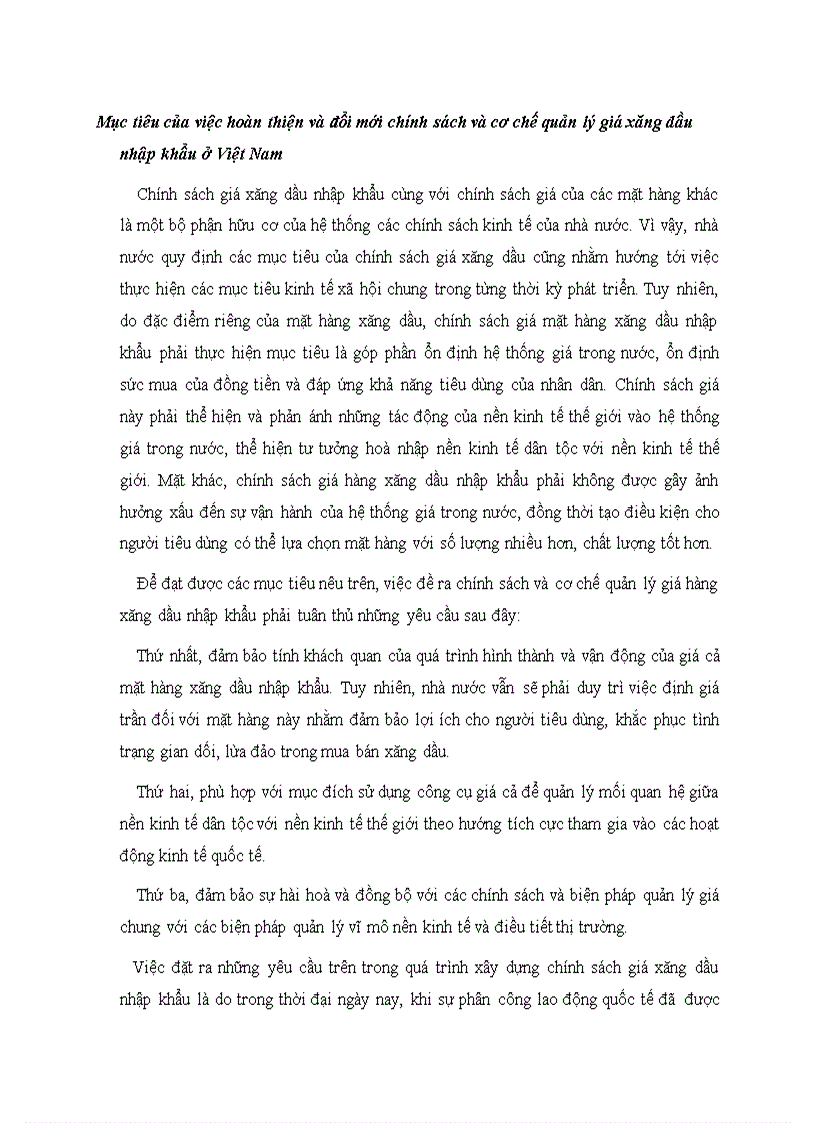 image for page Mục tiêu của việc hoàn thiện và đổi mới chính sách và cơ chế quản lý giá xăng dầu nhập khẩu ở Việt Nam
