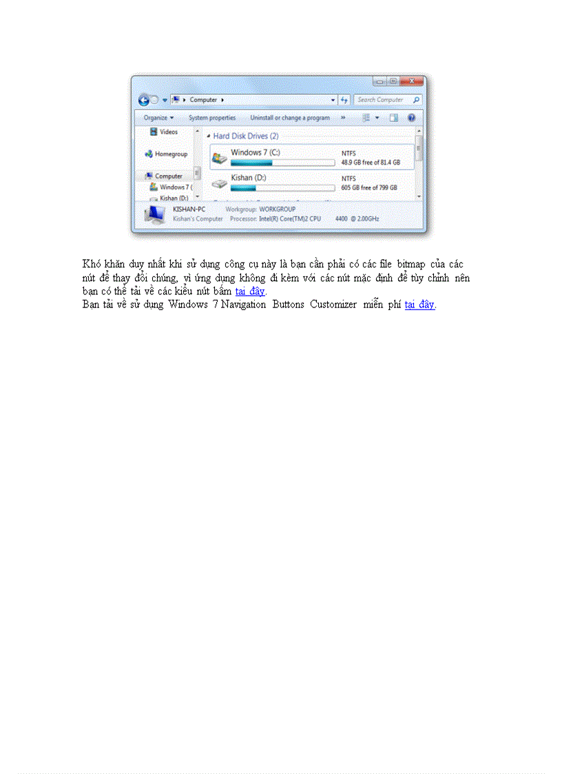 image for page Tuỳ chỉnh các nút bấm chính trong Windows 7